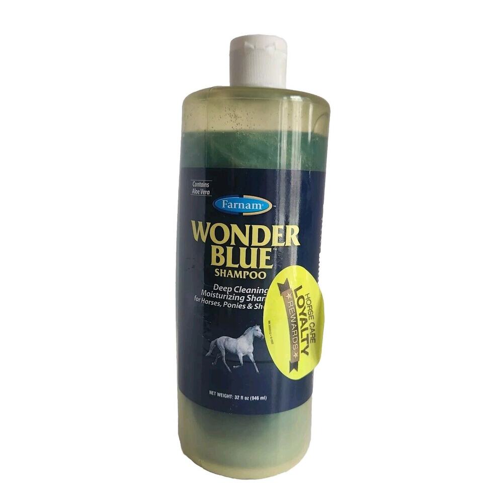 Farnam Wonder Blue Shampoo with Aloe Vera Deep Cleaning Equine Horse Pony 32 oz